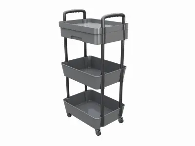Rolling Utility Cart with Drawer 3-Tier 3D model