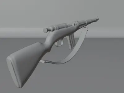 Low Poly Stylized Rifle 3D Model - Game Ready Low-poly 3D model