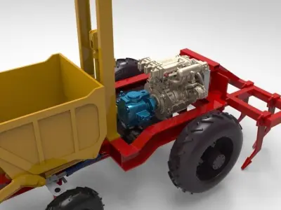 Agricultural Construction Tractor 3D model