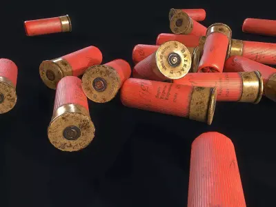 Cartridges shotgun shells Low-poly 3D model