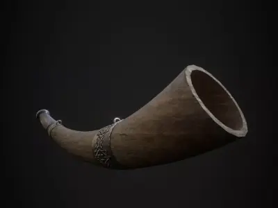 Horn wood Low-poly 3D model