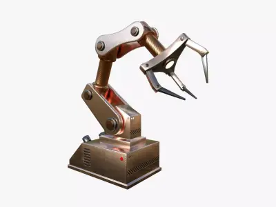 Robotic Hand A10 Copper - Machinery Industrial Design Low-poly 3D model