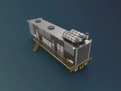 industrial mining genset 3D model