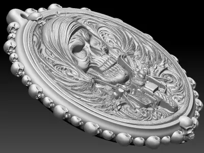 HM Skull Biker Keychain 011 3D print model