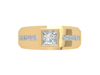 Princess Art Deco Ring 3D print model 5