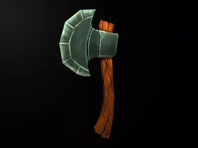 Stylized Low Poly Cartoon Axe Low-poly 3D model
