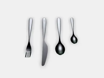 TILLAGD Cutlery 24 pcs Low-poly 3D model