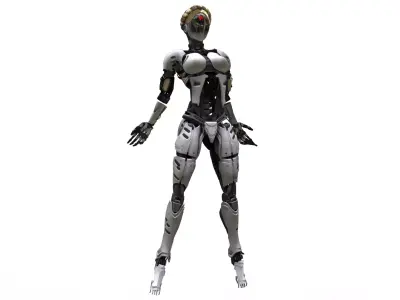 Cyber Tactical Female Soldier - T-Pose 3D model