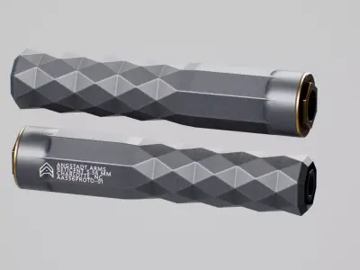 Angstadt Arms RETICENT 556 Suppressor Low-poly 3D model