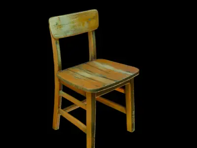 Antique Wooden Chair 3D print model