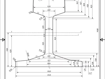 British Standard-EN13674  46E2 rail 3D model
