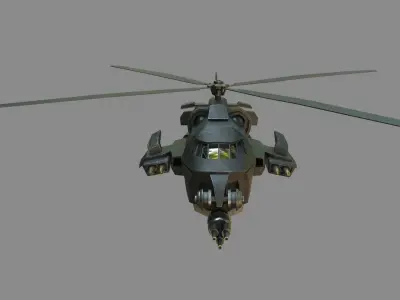 Scifi Helicopter Low-poly 3D model