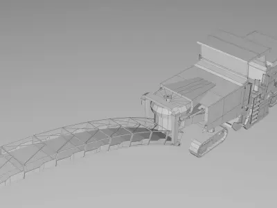 Cold Planer - Asphalt Removal Milling Machine Vehicle Low-poly 3D model