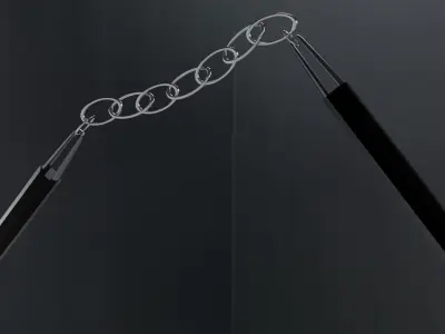 Nunchucks pair of chains hanging from wall Free low-poly 3D model