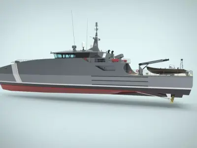 Coastguard Patrol Ship 3D model V1