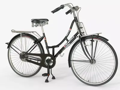 Black Vintage City Bicycle 3D model
