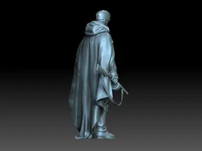 Soldier statue of man holding gun 3D print model