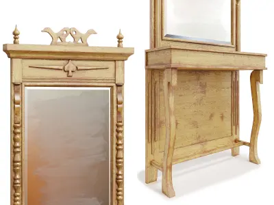 Antique mirror with console 3D model