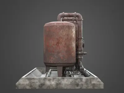 Factory Element - Boiler Machine Low-poly 3D model