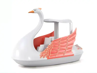 Swan Pedal Boat Low-poly 3D model