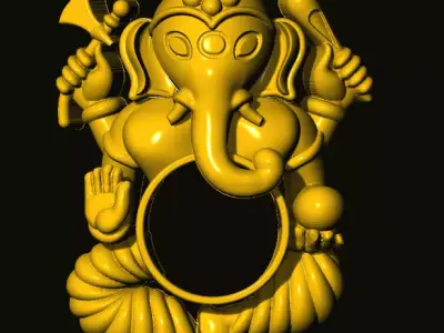 ganesh golden statue of lord ganesha 3D print model purchase