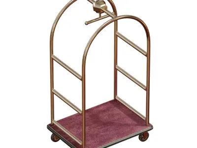 Hotel trolley on wheels 3D model