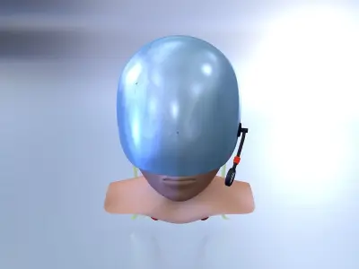 Shell Silver Helmet 3D model