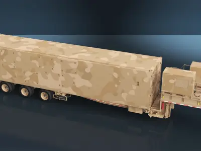 Ground Missile Launcher Sand Camo Color 3D model