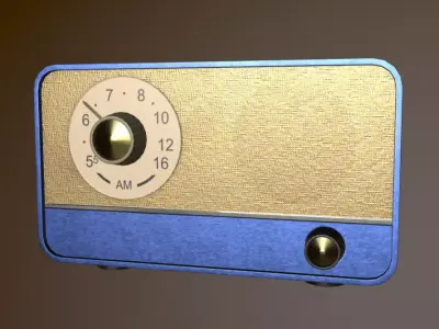 Retro Radio Low-poly 3D model