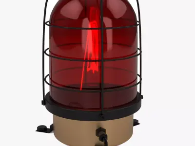 Industrial Warning Light with Protection Cage Red 3D model