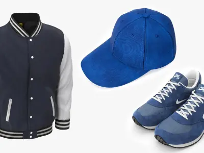 Baseball Style Clothing Collection 3D model