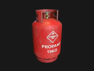 Low Poly PBR Gas Bottle Collection with Storage Cages Low-poly 3D model