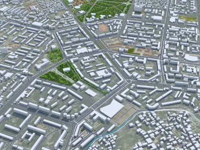 Shymkent Kazakhstan 40km Low-poly 3D model