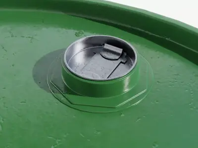 Steel Barrel - Green - Clean 3D model