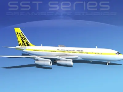 Boeing 707-320 SS Malaysia Singapore Airlines 3D model