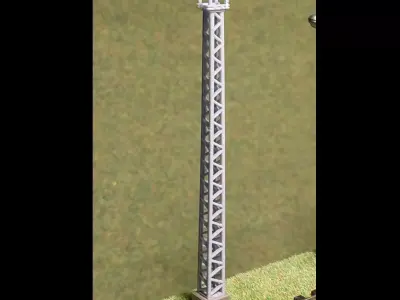 Openwork electric pole without lamp 1-87 resin 3D print model