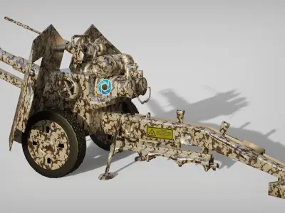 Artillery gun 3D model