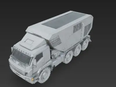 3D Printable Concept Military Transport Truck Model  3D print model
