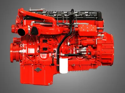  X12 Heavy Duty Truck Engine - 6 Cylinder Diesel Engine  3D model