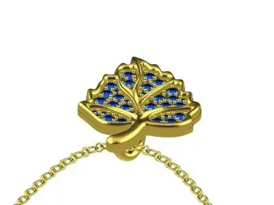 Leaf Diamond Gold Pendant Design 3D print model