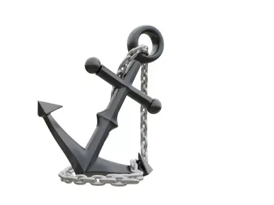 Anchor and Chain Sub-D Friendly  Free 3D model