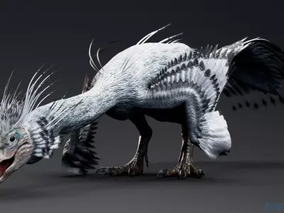 Dinosaur GigantoRaptor - Oviraptorosaur Unity Engine Project Low-poly 3D model