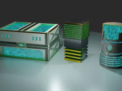 Containers set of boxes Free 3D model