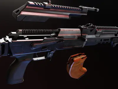 Custom AK MB47 Low-poly 3D model