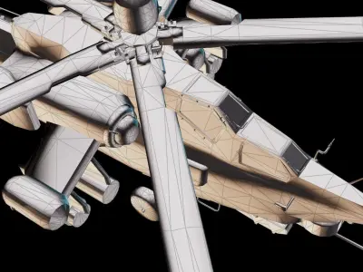 Russian Mi28 Havoc attack helicopter Low-poly 3D model