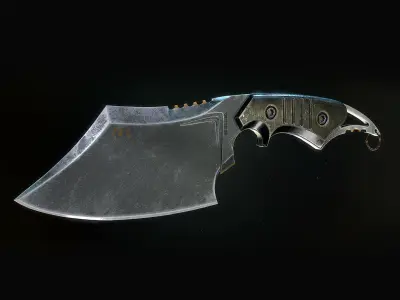 Army Butcher Knife Low-poly 3D model