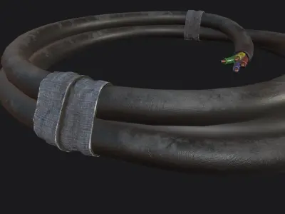 Cable coil Low-poly 3D model
