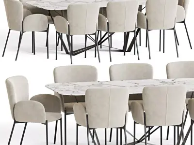Dining Set 109 3D model purchase