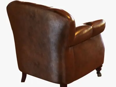 noir furniture club chair vintage cigar leather 3D model