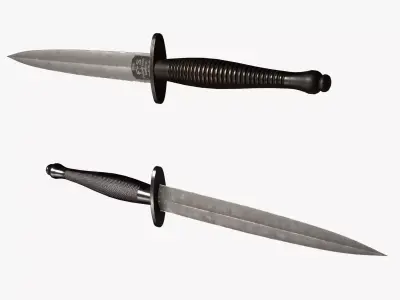 Fairbairn Sykes Knife Low-poly 3D model